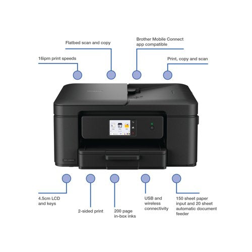 Brother DCP-J1360DW 3-in-1 Wireless Colour Inkjet Printer DCPJ1360DWZU1