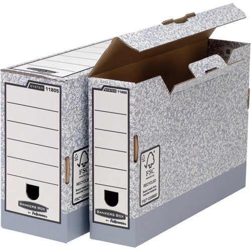 Bankers Box Transfer File 120mm Foolscap Grey (Pack of 10) 01805