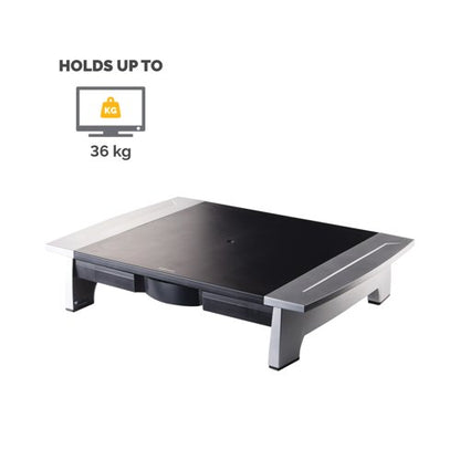 Fellowes Office Suites Standard Height Adjustable Monitor Stand Black/Silver 8031101