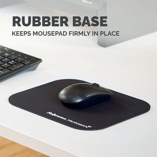 Fellowes Microban Antibacterial Mouse Mat Black 5933905