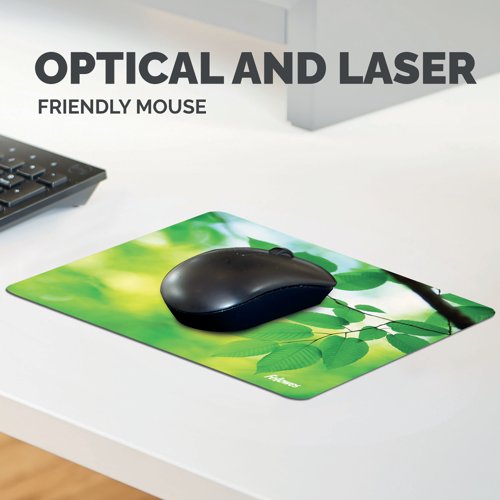 Fellowes Recycled Mouse Mat Leaf Print 5903801