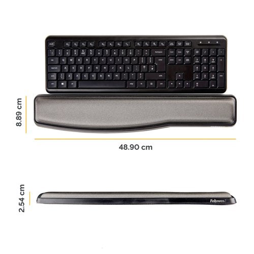 Fellowes Premium Gel Adjustable Keyboard Wrist Support Black 9374201