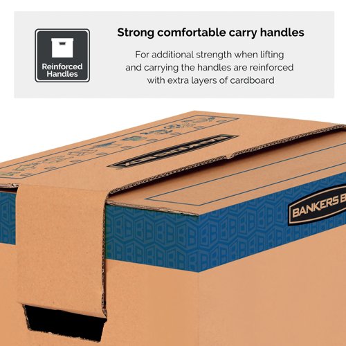 Bankers Box SmoothMove Prime Moving Box 127L XL Brown/Blue (Pack of 5) 6205401