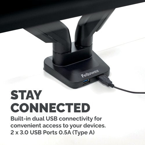 Fellowes Platinum Series Dual Monitor Arm Black 8042501