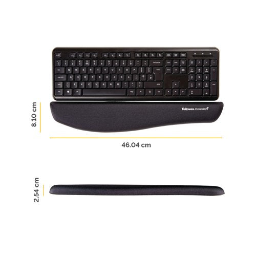 Fellowes Plush Touch Keyboard Wrist Support Black 9252103