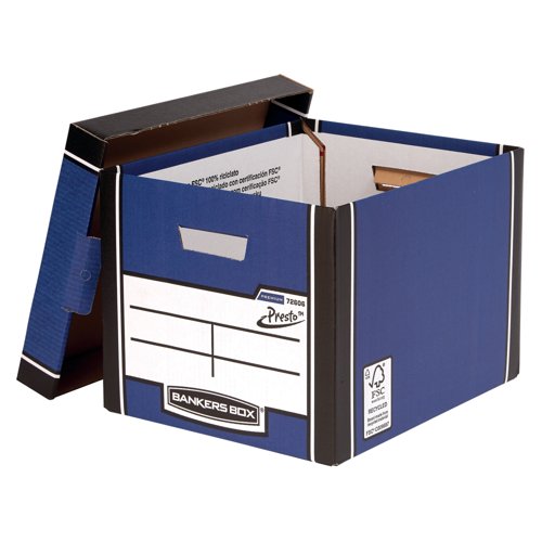 Bankers Box Premium Presto Storage Box Blue/White (Pack of 10) 7260603