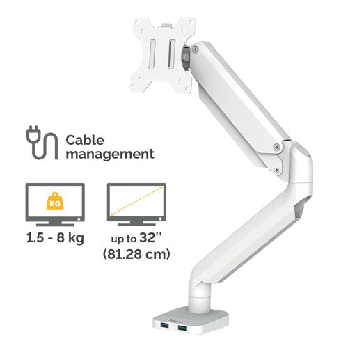 Fellowes Platinum Series Single Monitor Arm White 8056201