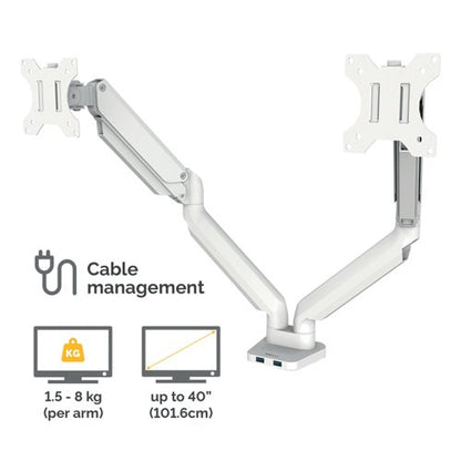 Fellowes Platinum Series Dual Monitor Arm White 8056301