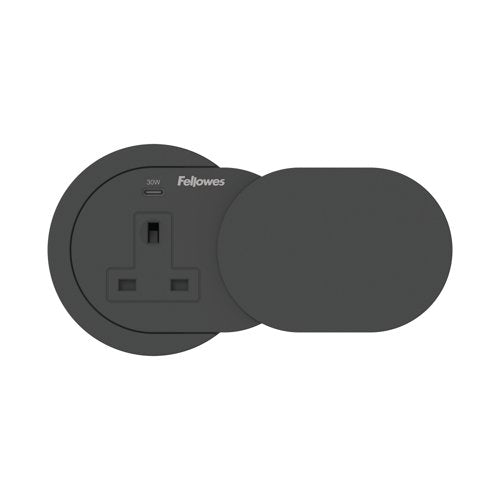 Fellowes Power Spot Type G UK/IE 1 Socket and 1 USB C Port Black 100136977