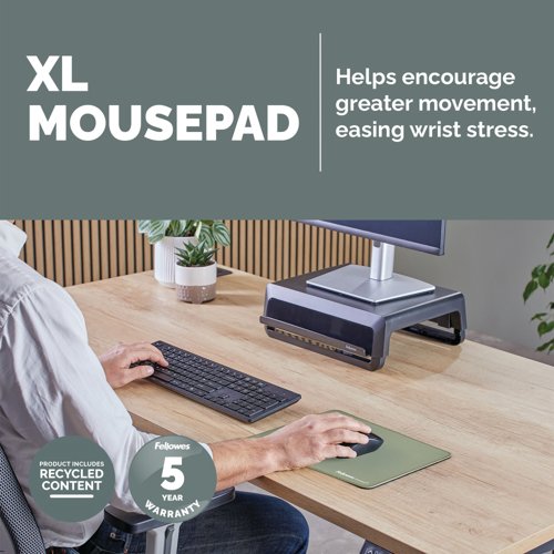 Fellowes Breyta XL Fabric Mouse Pad Sage 100139318