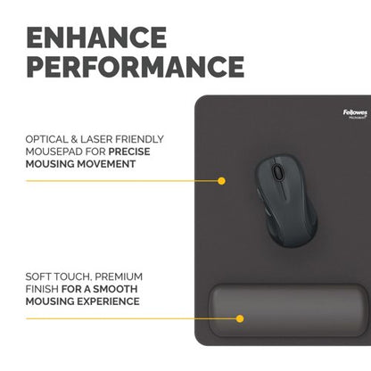Fellowes Breyta XL Mouse Pad Wrist Rest Black 100142560