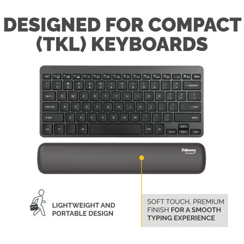 Fellowes Breyta Compact Keyboard Wrist Rest Black 100142570