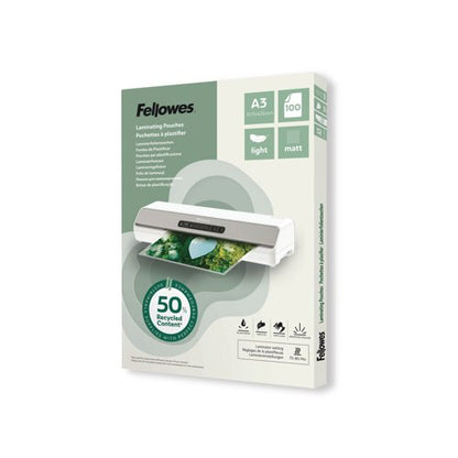 Fellowes Recycled Laminating Pouches 80 Micron A3 Matt (Pack of 100) 100143436