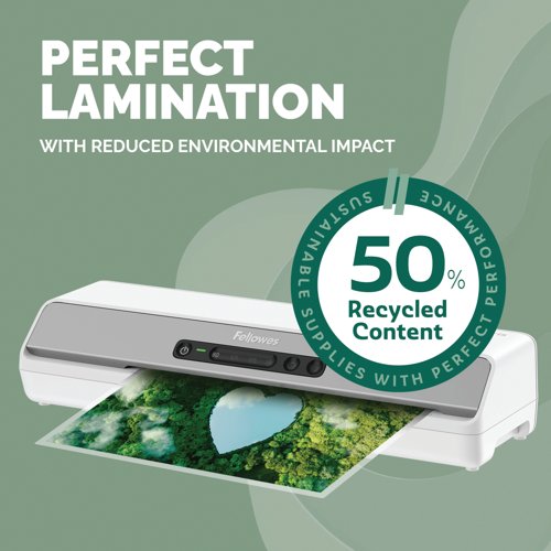 Fellowes Recycled Laminating Pouches 80 Micron A4 Matt (Pack of 100) 100143435