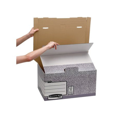 Bankers Box System Flip Top Storage Box Grey (Pack of 10) 01815