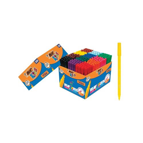 Bic Kids Visa Felt Tip Pens Fine Tip Assorted (Pack of 288) 897099