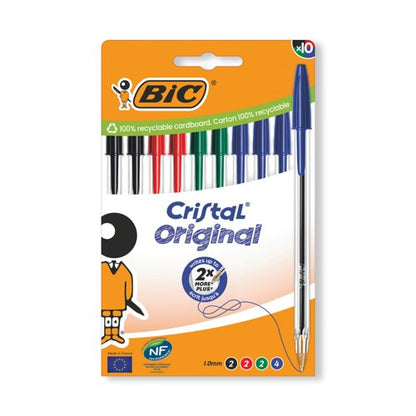 Bic Cristal Ballpoint Pen Medium Assorted (Pack of 10) 516354