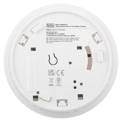 Black + Decker Smoke Alarm |10 Year Sealed Lithium Battery Life | Optical Sensor.