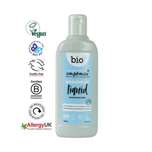 Biod Fragrance Free Washing Up Liquid 750ml Pack of 12 BWU127a