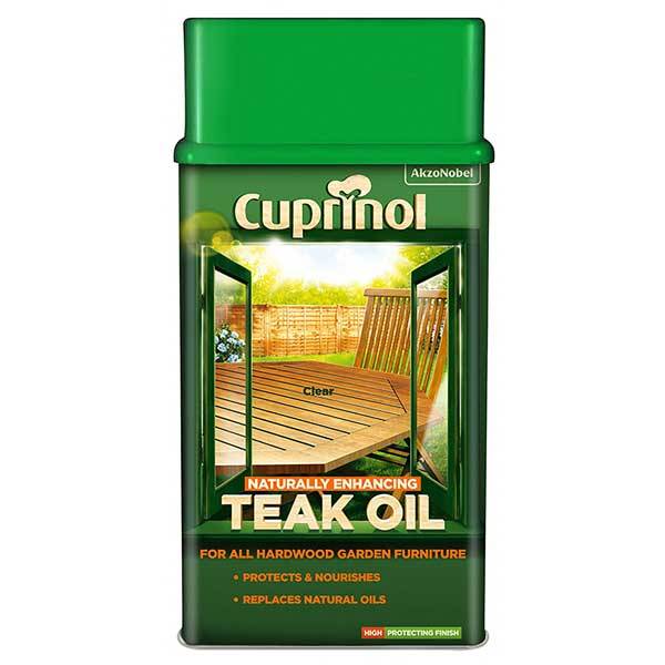 Cuprinol Garden Furniture Teak Oil | Clear  | 1 Litre Tin  | 2 x 1L Bundle