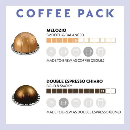 Nespresso Vertuo Pop Coffee Machine Bundle Pack Black ENV90.B + Caps