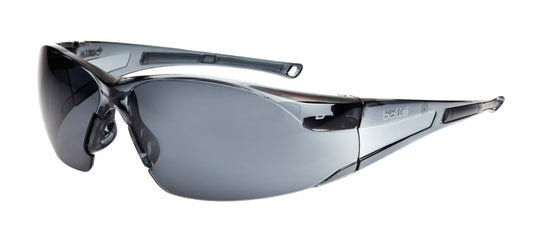Bolle RUSHPSF Rush Glasses PC with Tipgrip Anti-Scratch and Fog Lens, Black/Smoke - UK BUSINESS SUPPLIES