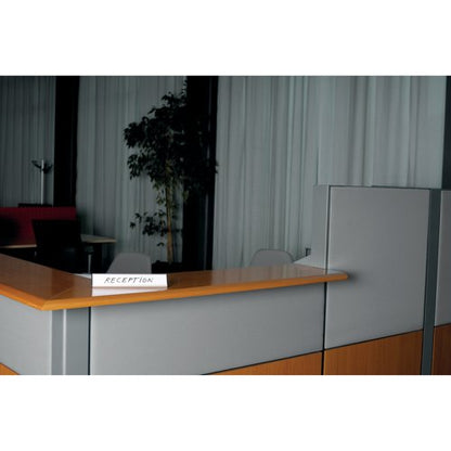 Bi-Office Drywipe Desk Nameplate 60x220x20mm White NPL01011