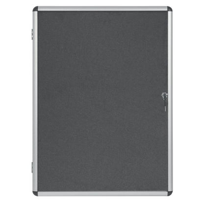 Bi-Office Enclore Felt Lockable Glazed Case Aluminium Frame Grey Felt 1160x35x981mm VT640103150