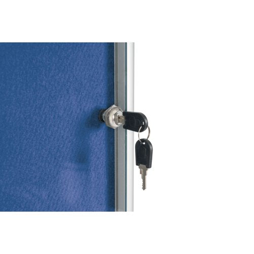 Bi-Office Enclore Felt Indoor Lockable Glazed Case 720x981x35mm Blue VT630107150