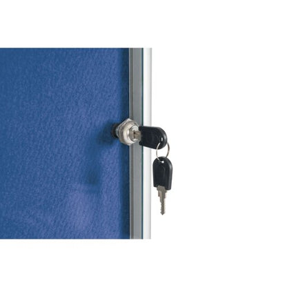 Bi-Office Enclore Felt Indoor Lockable Glazed Case 720x981x35mm Blue VT630107150