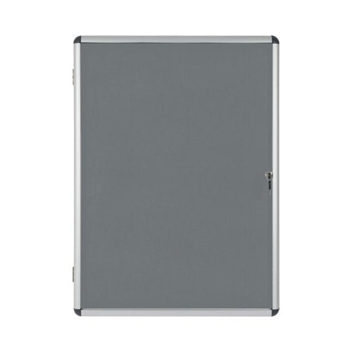 Bi-Office Enclore Felt Indoor Lockable Glazed Case 720x981x35mm Grey VT630103150