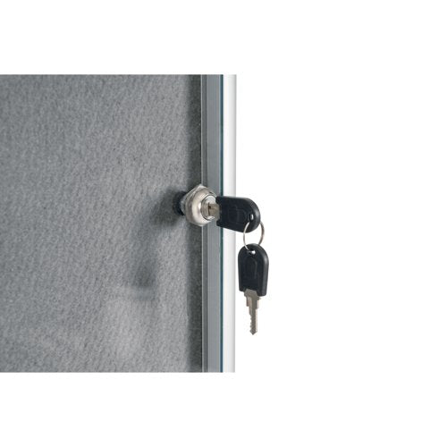 Bi-Office Enclore Felt Indoor Lockable Glazed Case 720x981x35mm Grey VT630103150