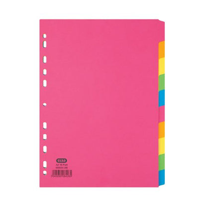 Elba 10-Part Manilla Bright Dividers 160Gsm A4 Assorted 400008300
