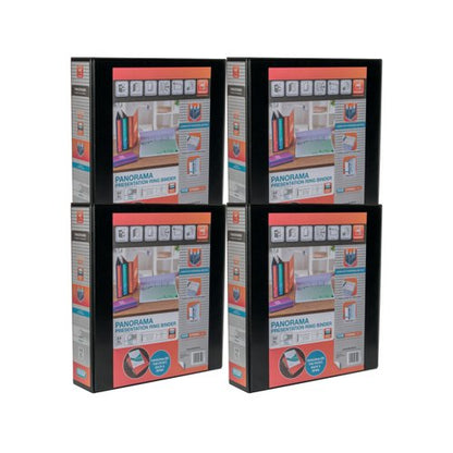 Elba Panorama 50mm 4 D-Ring Presentation Binder A4 Black (Pack of 4) 400008430