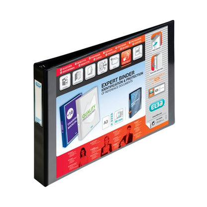 Elba Vision 30Mm 4D-Ring Binder Oblong A3 Black 100082459