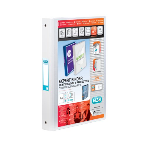 Elba Vision 25Mm 2 O-Ring Presentation Binder A4 White 100080889