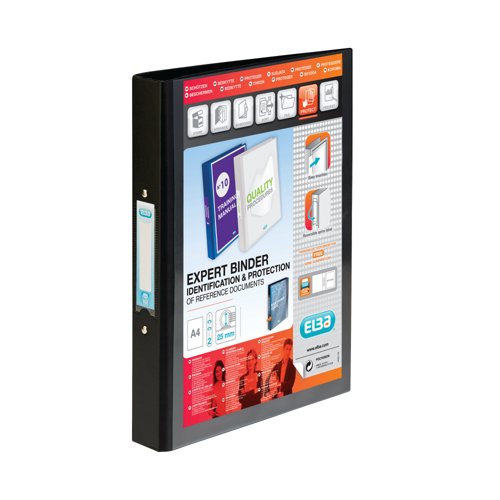 Elba Vision 25Mm 2 O-Ring Presentation Binder A4 Black 100080891