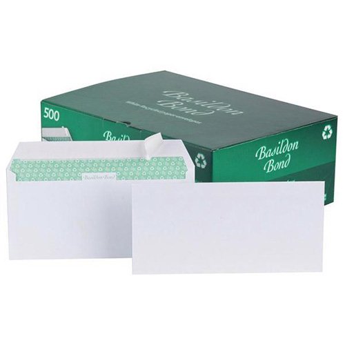 Basildon Bond Envelopes Wallet Peel and Seal 100gsm White DL Pack 500 Code C80116