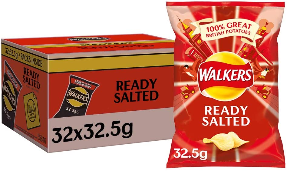 Walkers Ready Salted Crisps Pack 32's