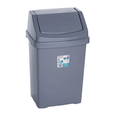 Wham Casa 25 Litre Swing Bin Silver/Grey - UK BUSINESS SUPPLIES
