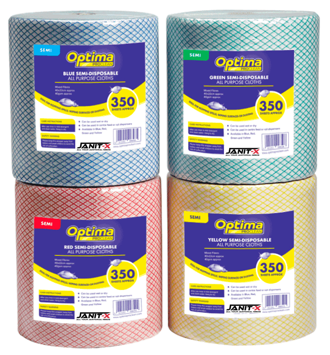 Ramon Hygiene Optima All Purpose, Non Woven Cloth Roll 350 Sheet {Blue}