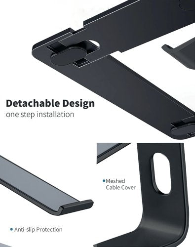 Contour Ergonomics Riser Style Laptop Stand For Laptops Up To 17 Inches Black CE10138