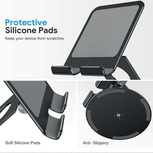 Contour Ergonomics Rotating Hinged Tilting And Rotating Tablet/Phone Stand 4-13 Inches Blk CE10140