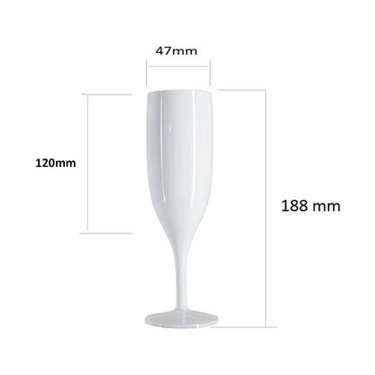 Belgravia White Reusable Plastic Champagne Flutes Pack 6’s (3306) 6 Pack Bundle = 36