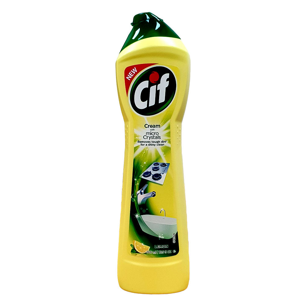 Cif Lemon Cream Cleaner multipurpose surface cleaner with 100% Natural | Multi-Pack Bundle 6 x 500ml