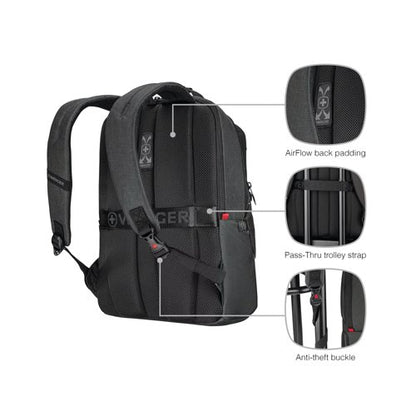 Wenger MX ECO Professional 16 Inch Laptop Backpack with Tablet Pocket Black 612261