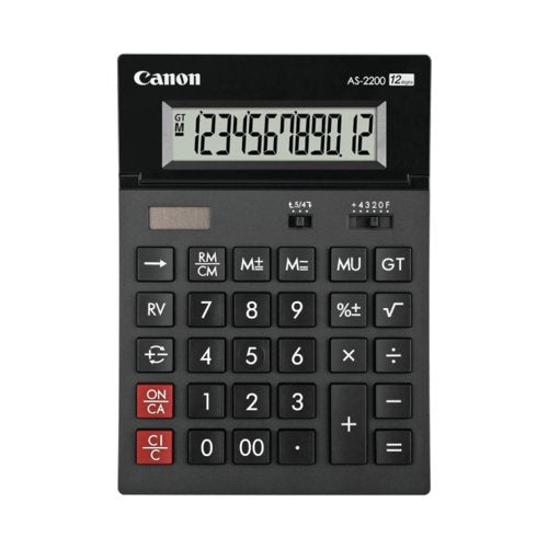 Canon AS-2200 12 Digit Desktop Calculator Black 4584B001