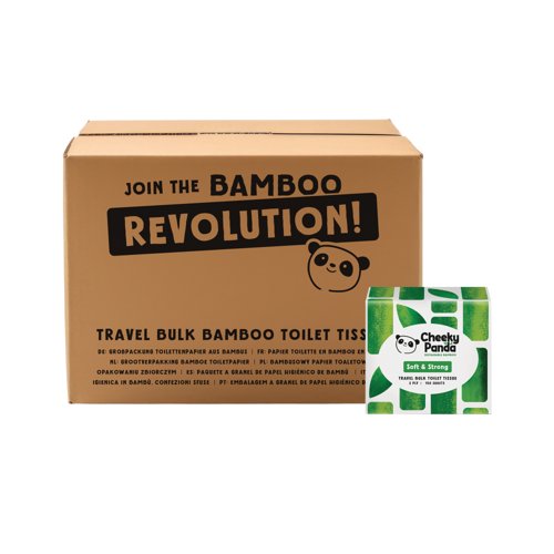 Cheeky Panda 2-Ply Toilet Tissue Travel Bulk Pack 150 Sheets (Pack of 36) TOILTBULKX36