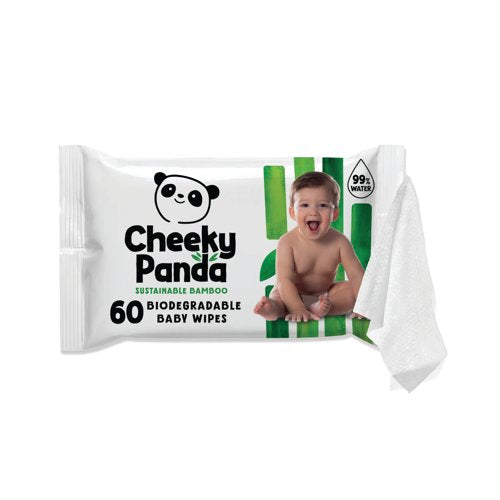 Cheeky Panda Sustainable Bamboo Baby Wipes x60 Wipes Unscented (Pack of 12) BABYW-GBR