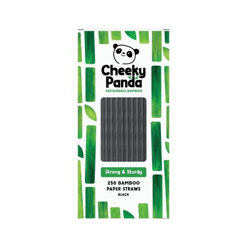 Cheeky Panda Bamboo Paper Straws Black (Pack of 250) 0111130